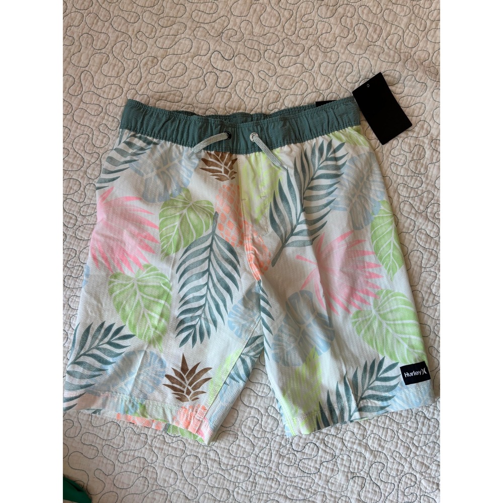 Hurley Boys Tropical Swim Trunks Neon Colors Size‎ Medium 10-12